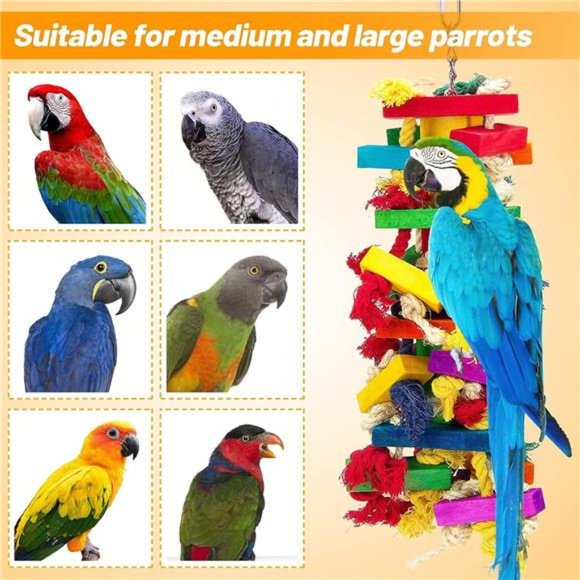 Extra Large Bird Parrot Toys for Macaws, African Grey, Amazon Parrots - Picture 4 of 6